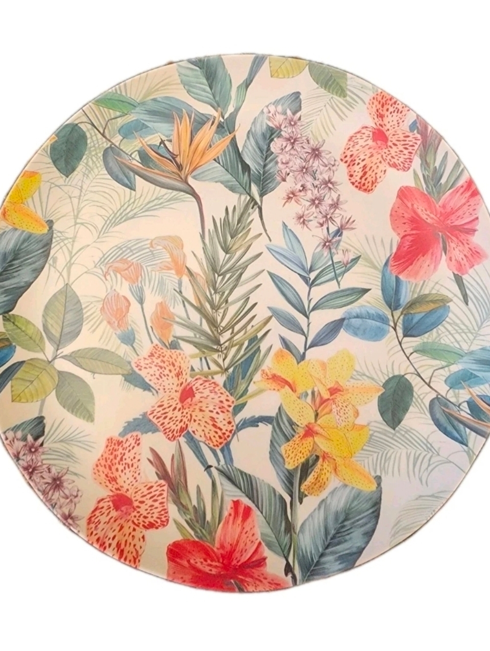 Tommy Bahama Set Of 4 Tropical Floral Print Dinner Plates Melamine ~10.5 in NEW